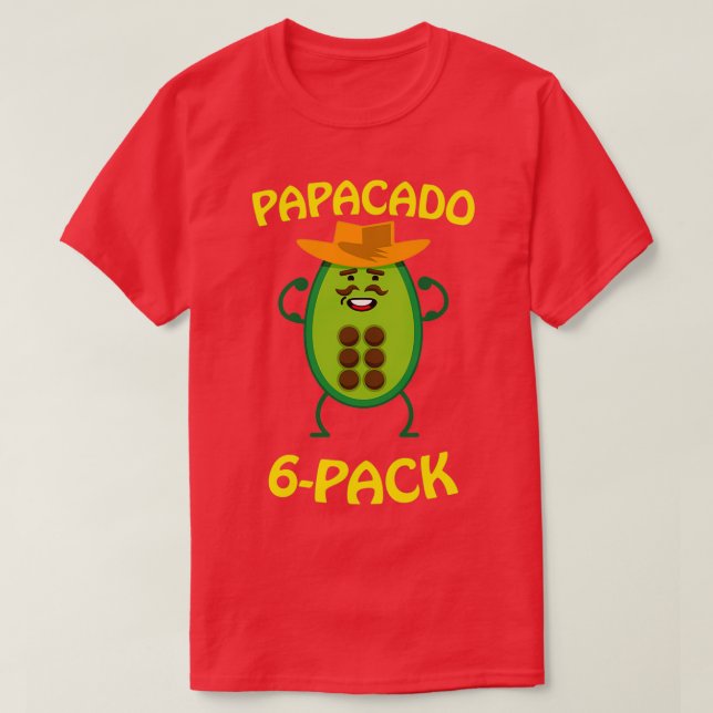 Papacado 6 Pack Dad Avocado Cute Workout T-Shirt (Design Front)