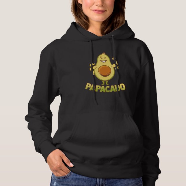 Papacado Vegan Dad Father's Day Fruit Avocado  Dad Hoodie (Front)