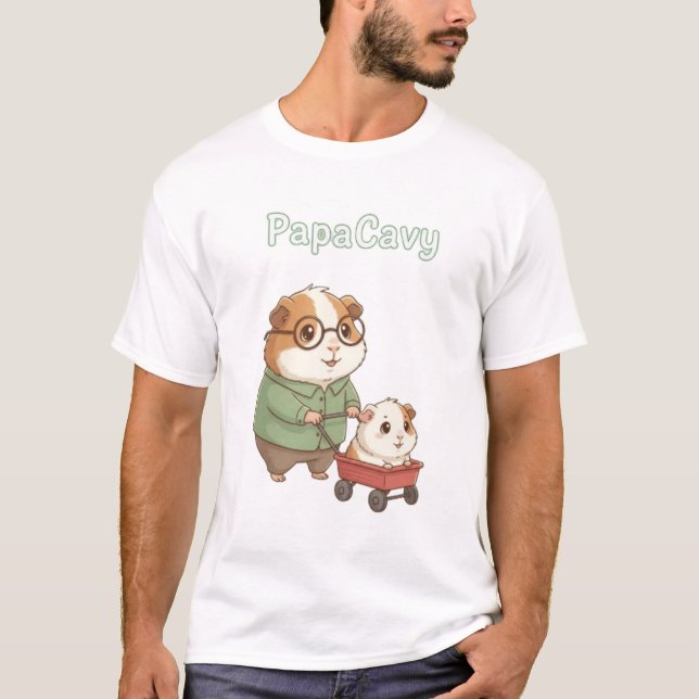 PapaCavy – Cute Guinea Pig Dad Tee Father’s Day (Front)