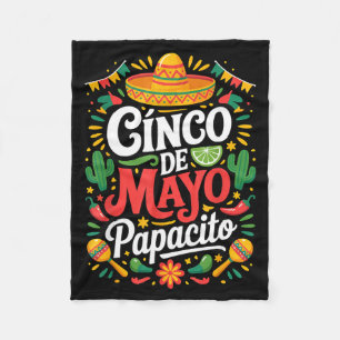 Papacito cinco de mayo sombrero cactus maracas fleece blanket