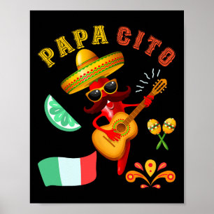 Papacito Family Cinco De Mayo Tee Mexican Dad Men Poster
