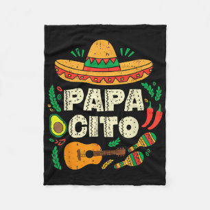 Papacito Family Sombrero Cinco De Mayo Mexican Dad Fleece Blanket
