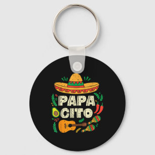 Papacito Family Sombrero Cinco De Mayo Mexican Dad Key Ring