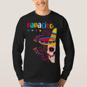 Papacito Mexican Dad Sugar Skull Dia De Los Muerto T-Shirt