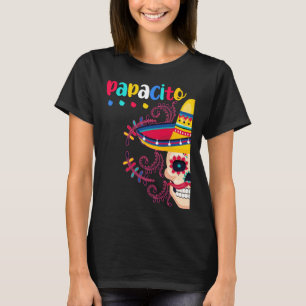 Papacito Mexican Dad Sugar Skull Dia De Los Muerto T-Shirt