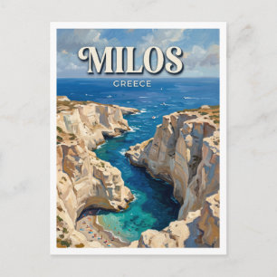 Papafragas Beach Milos Greece Postcard