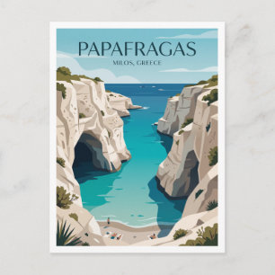 Papafragas Caves Milos Greece Postcard