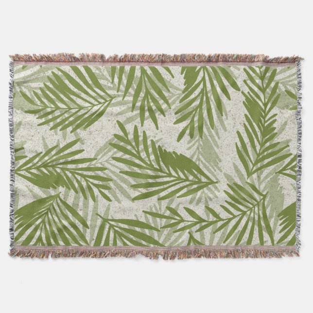 Papakolea Sandy Beach Palms Throw Blanket (Front)
