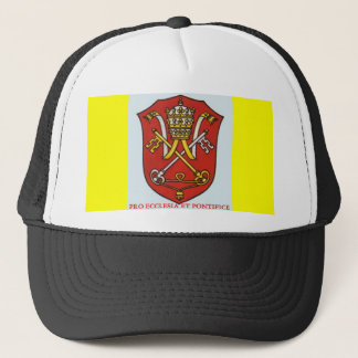 PAPAL TRADITIONAL CATHOLIC COAT OF ARMS TRUCKER HAT