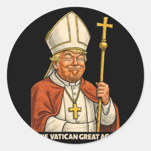 Papal Trump Fun Design With Pope Vestments 1 Classic Round Sticker