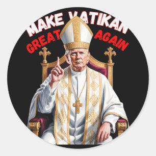 Papal Trump Fun Design With Pope Vestments 2 Classic Round Sticker