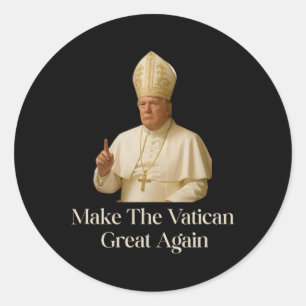 Papal Trump Fun Design With Pope Vestments 2 Classic Round Sticker