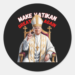 Papal Trump Fun Design With Pope Vestments Classic Round Sticker