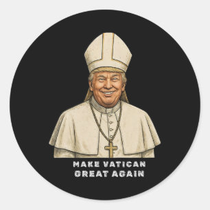 Papal Trump Fun Design With Pope Vestments Classic Round Sticker