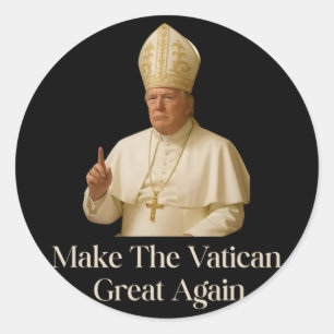 Papal Trump Fun Design With Pope Vestments Classic Round Sticker
