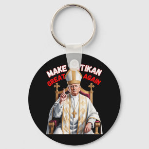Papal Trump Fun Design With Pope Vestments Key Ring