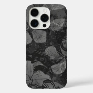 Papaloa Hibiscus Hawaiian Lava Rock Painting Grey iPhone 16 Pro Case