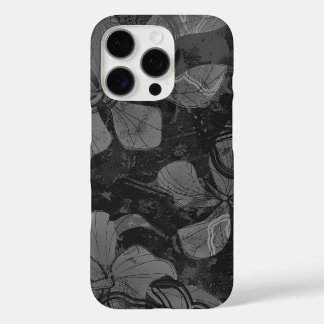 Papaloa Hibiscus Hawaiian Lava Rock Painting Grey Case-Mate iPhone Case (Back)