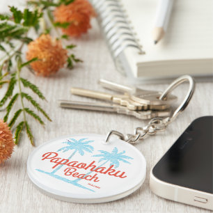 Papaohaku Beach Molokai Hawaii Vintage Coral Type Key Ring