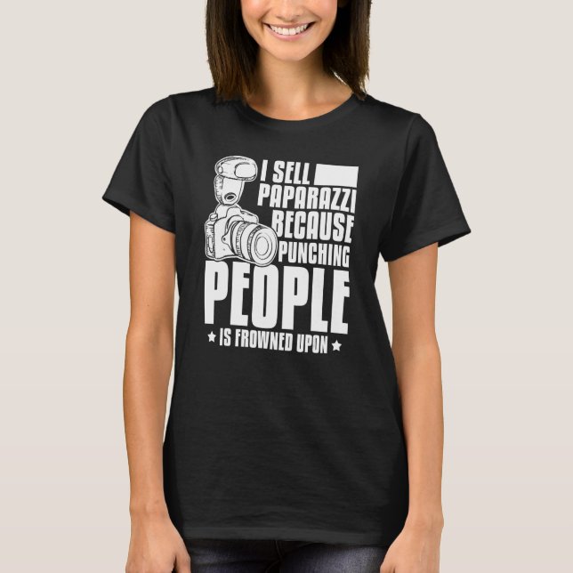 Paparazzi Photos Photographer Camera Photography T-Shirt (Front)