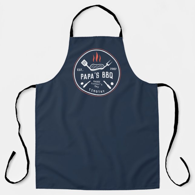 Papa's BBQ Personalised Father's Day Apron (Front)