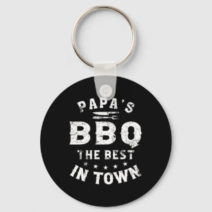 Papa's Bbq The Best In Town Funny Father's Day Key Ring