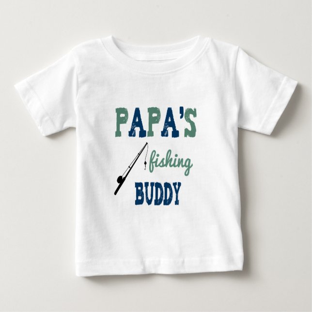 Papa's Fishing Buddy Baby Tee (blue) (Front)