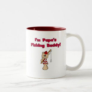 Papa's Fishing Buddy Tshirts and Gifts Two-Tone Coffee Mug