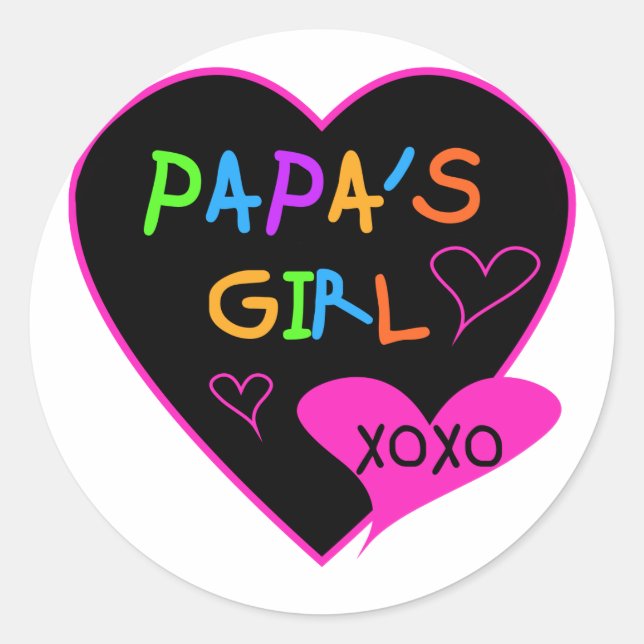 Papa's Girl Tees, Hats, Mugs, Buttons, clothing Classic Round Sticker (Front)