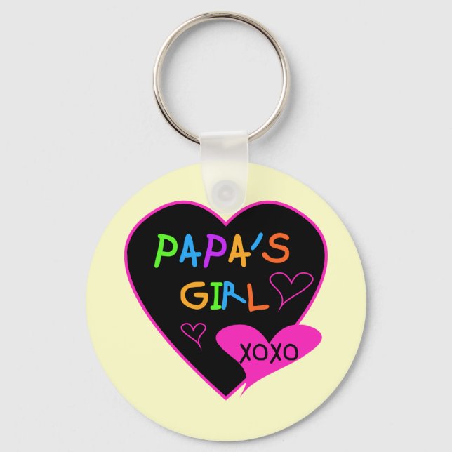 Papa's Girl Tees, Hats, Mugs, Buttons, clothing Key Ring (Front)