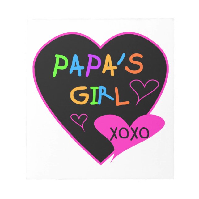 Papa's Girl Tees, Hats, Mugs, Buttons, clothing Notepad (Front)