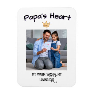 Papa's Heart - Personalised First Father's Day Pho Magnet