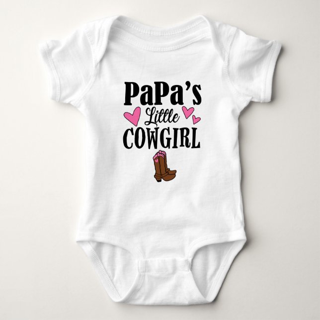PAPA'S LITTLE COWGIRL One-Pc Bodysuit (Front)