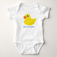 Papa's little Duckling (Blue) Baby Bodysuit