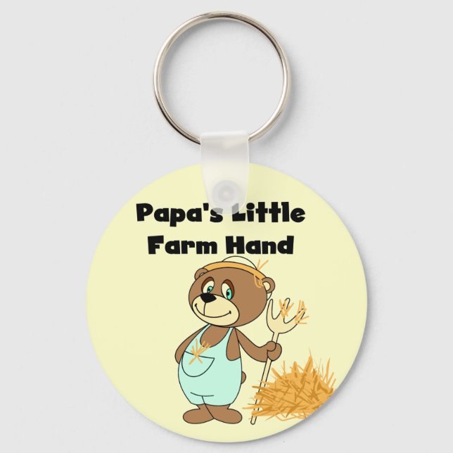 Papa's Little Farm Hand Tshirts and Gifts Key Ring (Front)