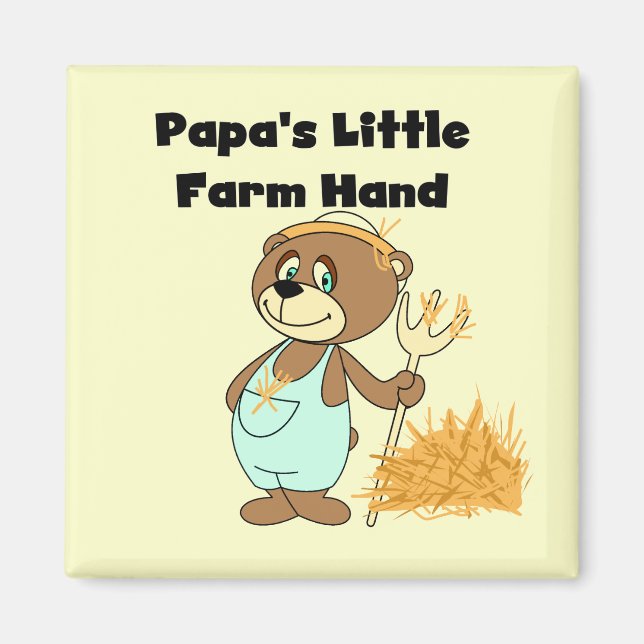 Papa's Little Farm Hand Tshirts and Gifts Magnet (Front)