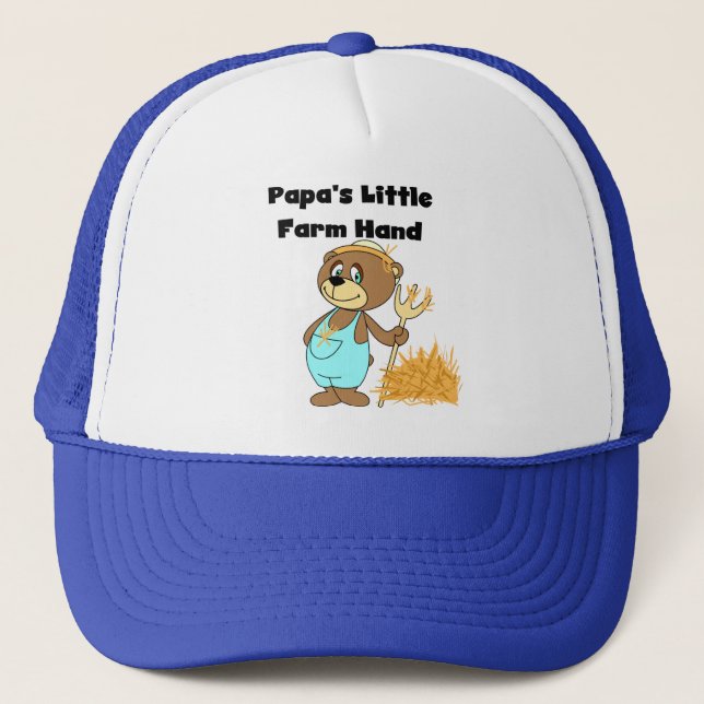 Papa's Little Farm Hand Tshirts and Gifts Trucker Hat (Front)