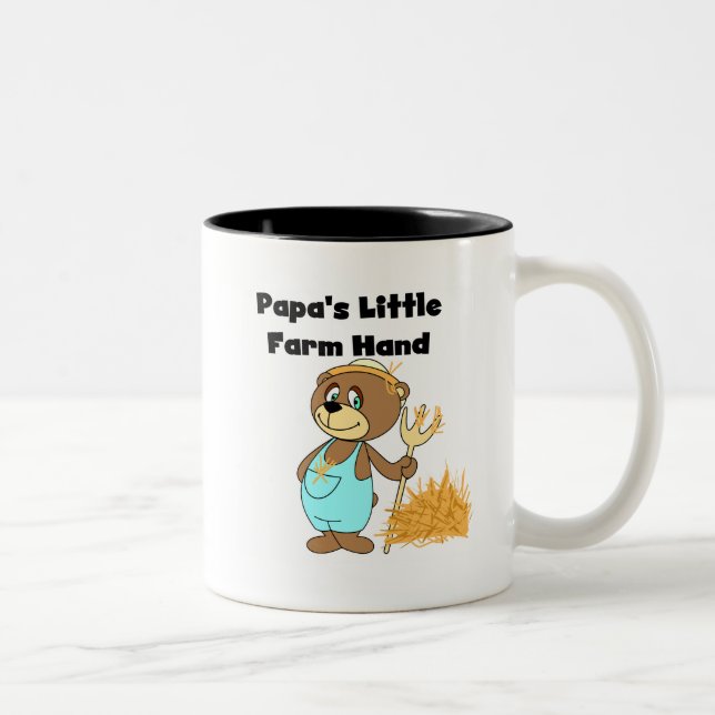 Papa's Little Farm Hand Tshirts and Gifts Two-Tone Coffee Mug (Right)