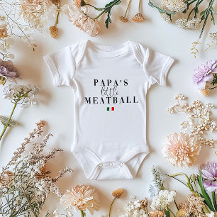 Papas Little Meatball   Cute Italian Baby Bodysuit