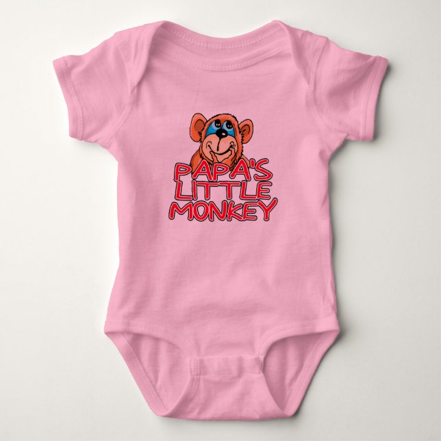 Papa's Little Monkey Baby Bodysuit (Front)