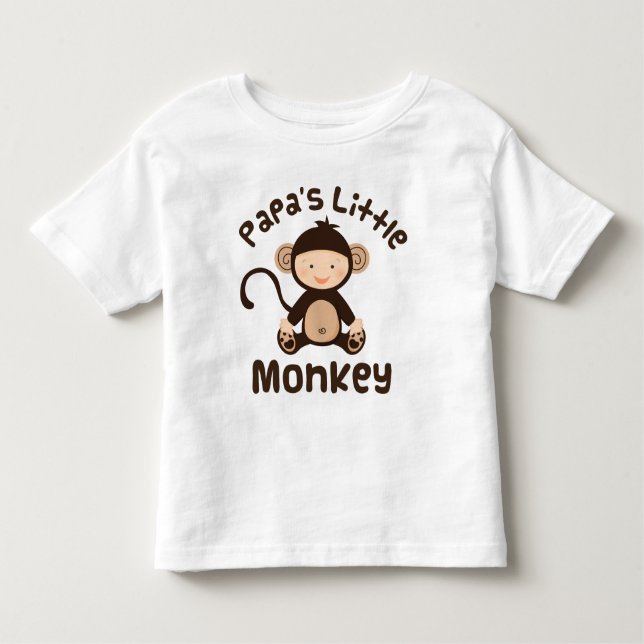 Papas Little Monkey Toddler T-Shirt (Front)