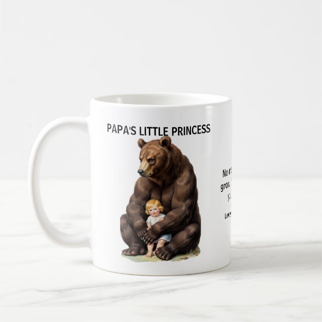 Papas Little Princess Folk Art Bear Fathers Day Mu Coffee Mug (Left)