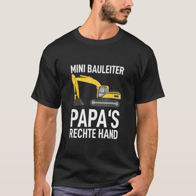 Papa's Right Hand Mini Construction Ladder Boy Chi T-Shirt (Front)