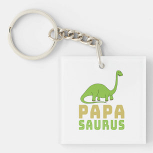 Papasaurus Dinosaur Brontosaurus Father's Day Key Ring
