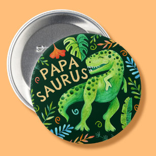 Papasaurus Dinosaur Dad of the Birthday Boy 7.5 Cm Round Badge