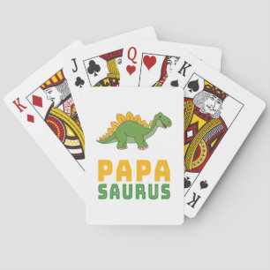 Papasaurus Dinosaur Stegosaurus Father's Day Playing Cards