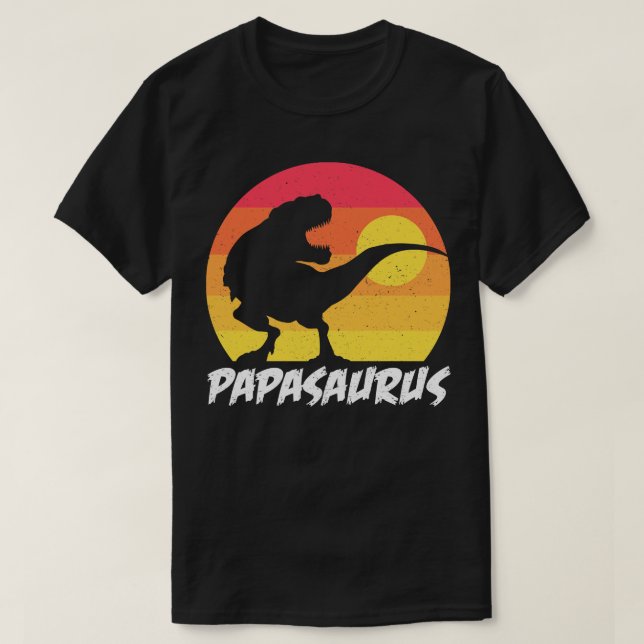 Papasaurus For Fathers day and everyday T-Shirt (Design Front)