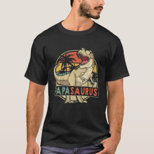 Papasaurus Retro Rex Dinosaur Papa Saurus Family M T-Shirt