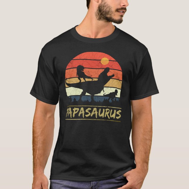  Papasaurus - Retro T-Shirt (Front)