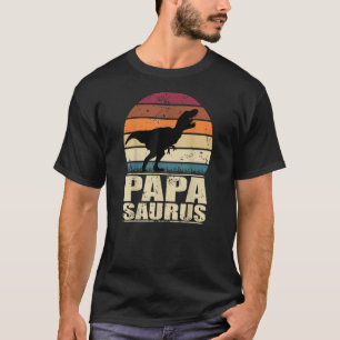Papasaurus Rex Dino Daddy Family Dad Dinosaur T-Shirt